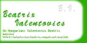 beatrix valentovics business card